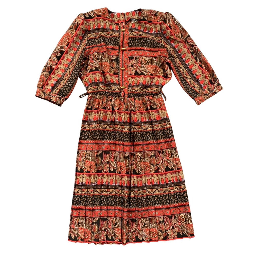Vintage Breli Originals Midi Dress Size 14 Bohemian Folk HIppie Eclectic Praire‎